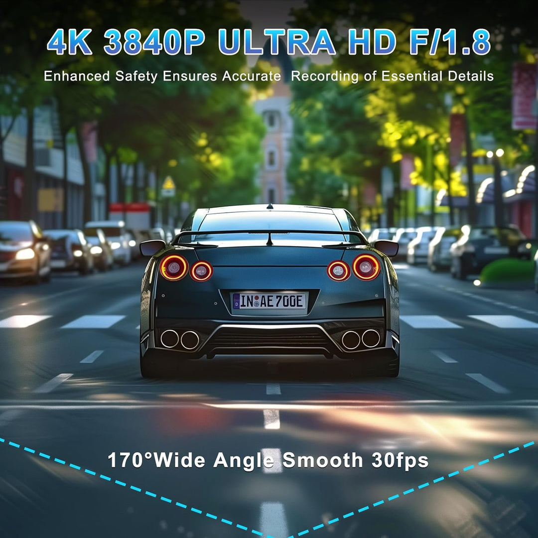 SIGRILL 4K/2K+1080P Dashcam Auto Vorne Hinten,WiFi Dash Cam mit 64GB SD Karte, Dasch-cam Auto Nachts