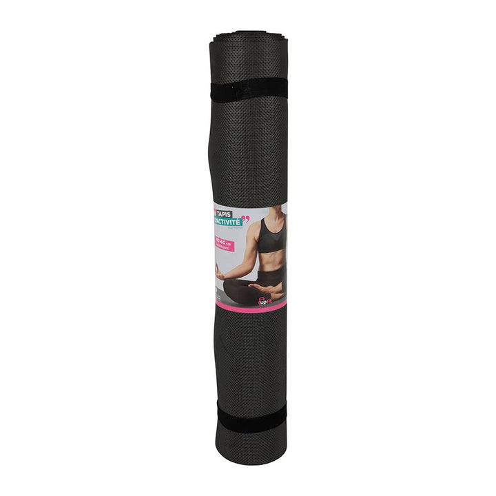 UPFIT - Aktivitätsmatte – Masse: 180 x 60 cm – Farbe: Schwarz – 2 Gummibänder für Rollmatte – leicht