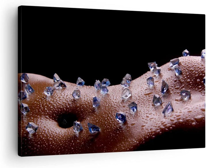 Bilder auf Leinwand Frau Körper Kristalle Wassertropfen Leinwandbild 70x50cm Wandbilder Dekoration W
