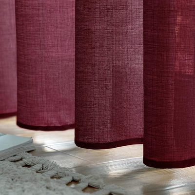 MIULEE 2er Set Voile Vorhang Sheer Leinenvorhang mit Ösen Transparente Unregelmässige Textur Gardine