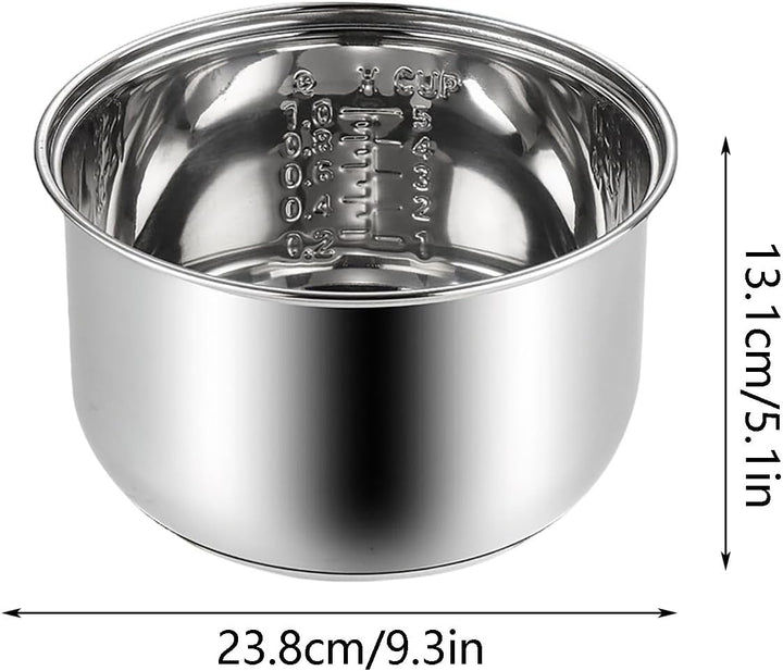Hochwertiger Edelstahl Innentopf als funktioneller Ersatzeinsatz für Ihren Reiskocher (D, 13.1x23.8c