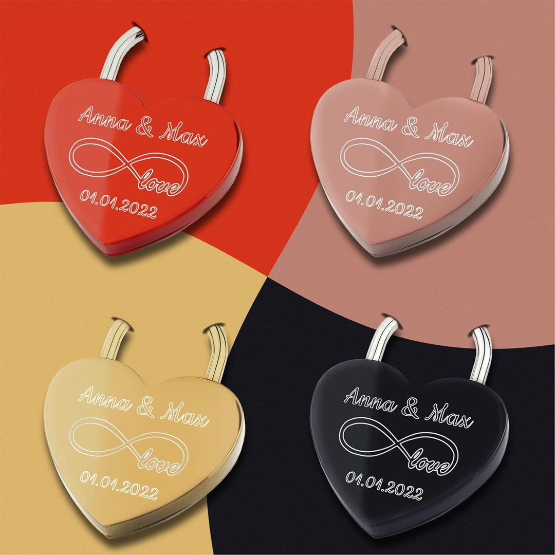 Geschenkfreude Liebesschloss mit Gravur witterungsbeständig - personalisierte Geschenke Valentinstag