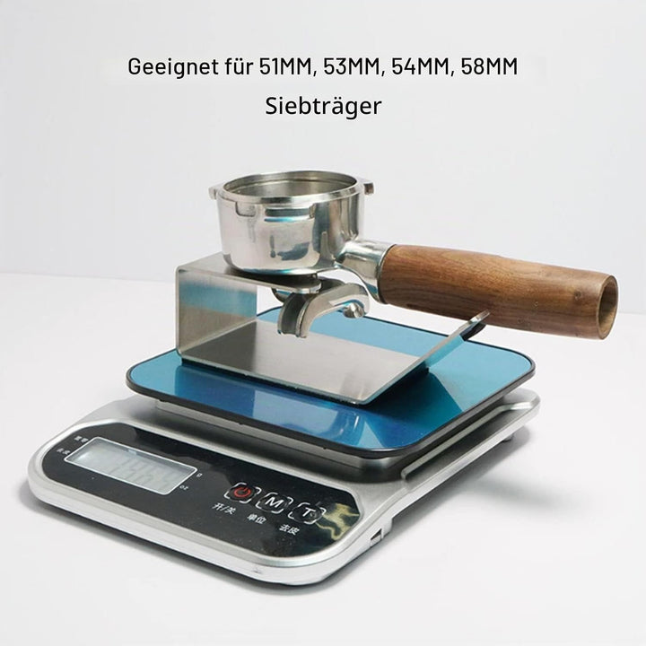 Kaffee Siebträger Halter und Tamper Station, Edelstahl, für 51-58 mm, Bodenlos