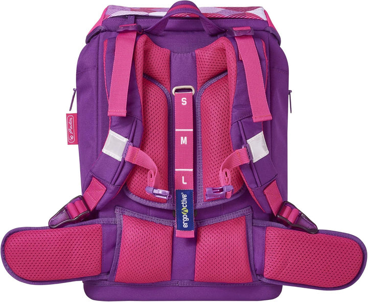 Herlitz 50020362 Schulranzen Motion Plus Pink Cubes, 1 Stück, Pink Cubes