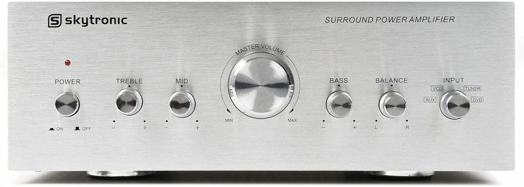 Skytronic Stereo Verstärker 400W mit 4 Inputs - Hi-Fi Audio Verstärker für Heimkino, Musik und Karao