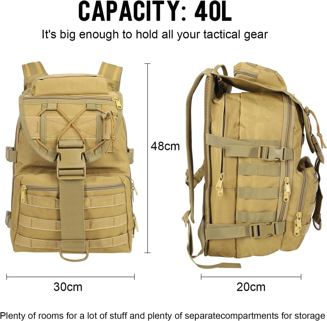 SHANNA Militärrucksack 35L/50L Armee Rucksack Molle, Hohe Kapazität Trekkingrucksack Wanderrucksäcke
