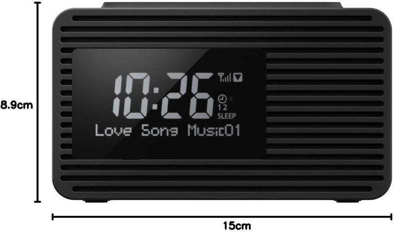 Panasonic RC-D8EG-K Radiowecker DAB+ (USB Ladefunktion, Snooze-Taste, Sleeptimer, Favoritentaste) sc