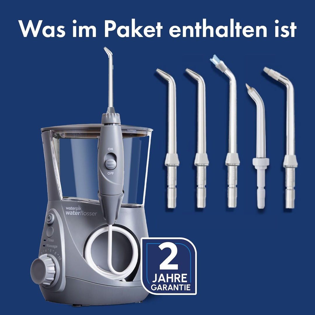 Waterpik Ultra Professional Waterflosser feststehende Munddusche mit 7 Aufsätzen, Druckbereich von 0