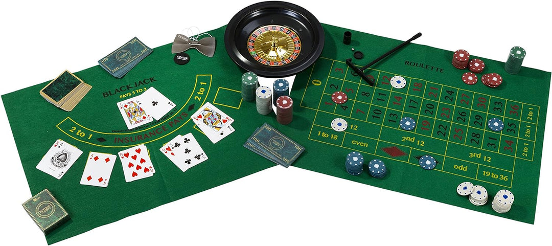 Talking Tables Casino Night Game Kit - Play Poker, Blackjack, Roulette - Glücksspielset für Erwachse