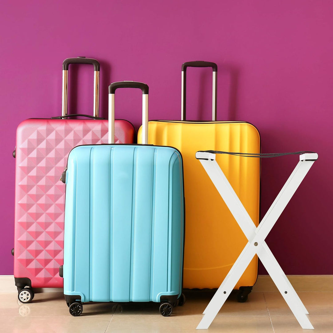 Relaxdays Kofferständer klappbar, aus Bambus, für Koffer und Reisegepäck, Gepäckablage, HxBxT: 53,5