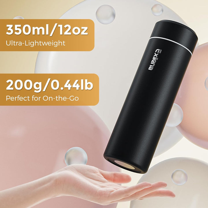 【Upgrade-Version】Exllena Mini Thermosflasche 350ml mit Edelstahl-Deckel, Trinkflasche Klein Doppelwa