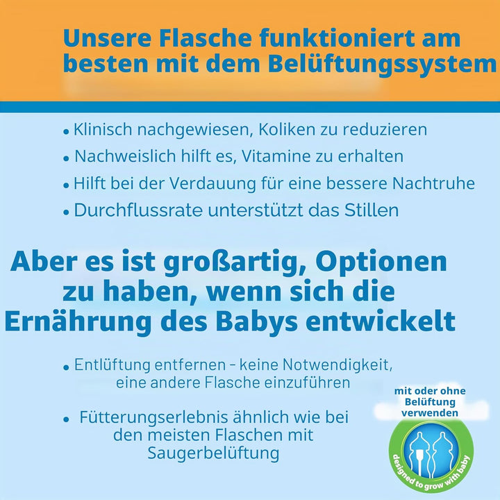 Dr. Brown's Natural Flow Anti-Colic Options+ Weithals-Glas-Babyflasche, 150 ml, mit Sauger Stufe 1,