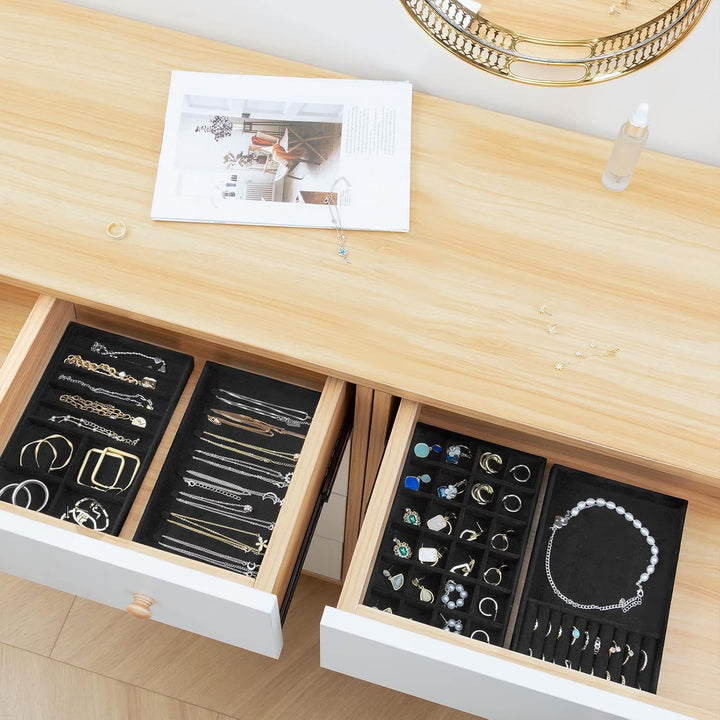 ProCase Schmucktablett Organizer mit 4 Schmuckschalen, Stapelbar Schmuck Schublade Organizer, Schmuc