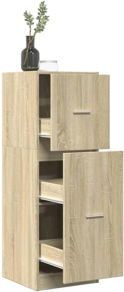 vidaXL Apothekerschrank, Ausziehschrank mit Stauraum, Allzweckschrank für Wohnzimmer Büro, Nischensc
