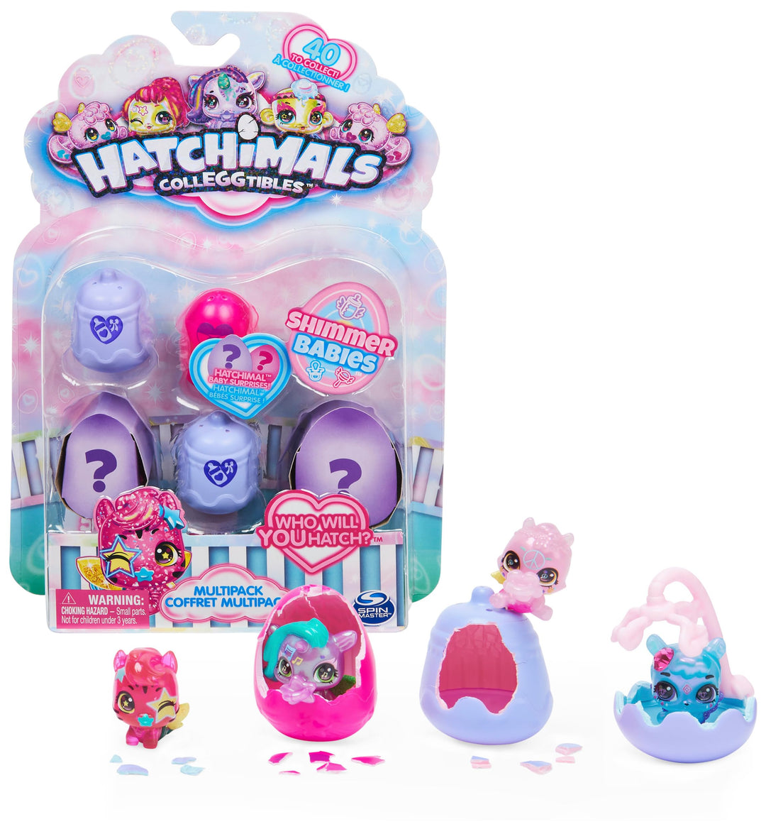 Hatchimals CollEGGtibles Shimmer Babies Multipack - mit 4 niedlichen Figuren und Baby-Überraschung,