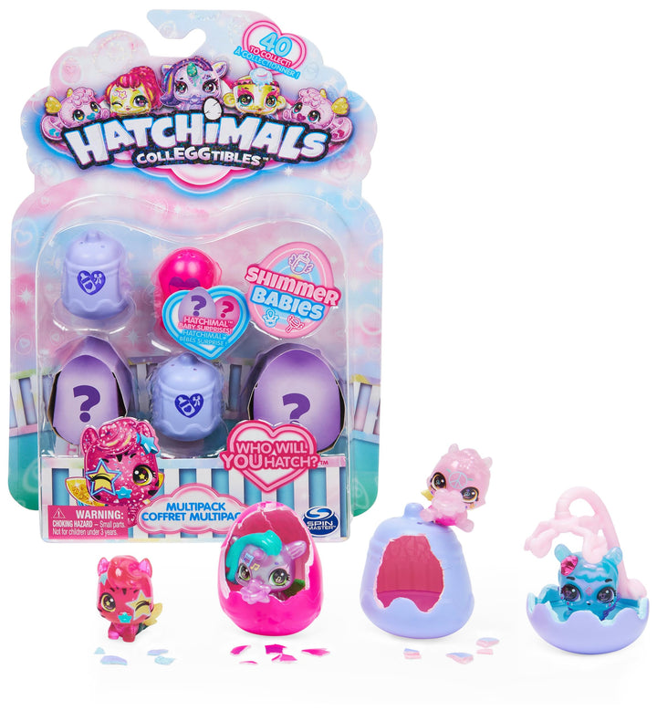 Hatchimals CollEGGtibles Shimmer Babies Multipack - mit 4 niedlichen Figuren und Baby-Überraschung,