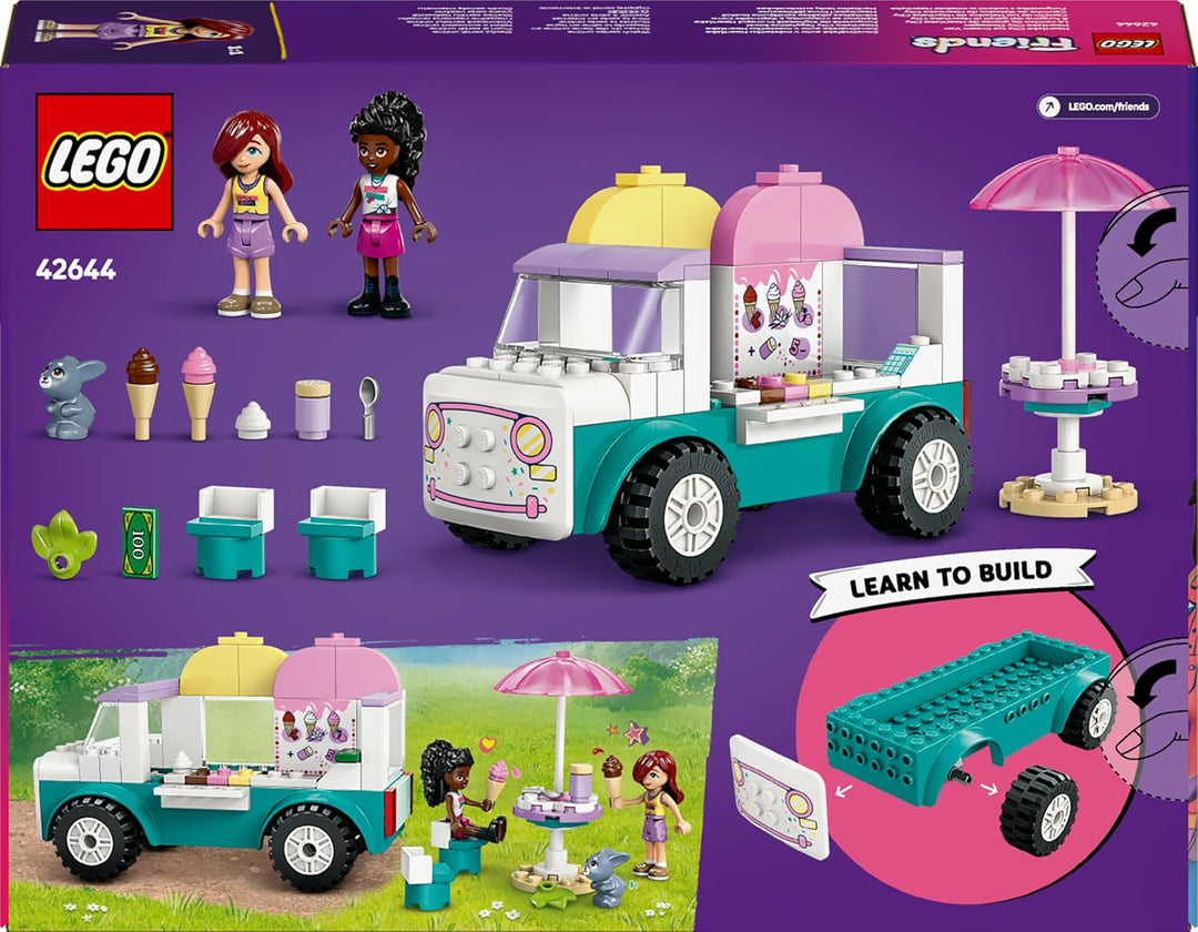 LEGO Friends Heartlake City Eiswagen, Spielset für Rollenspiele, Bauset mit 2 Spielzeugfiguren und e