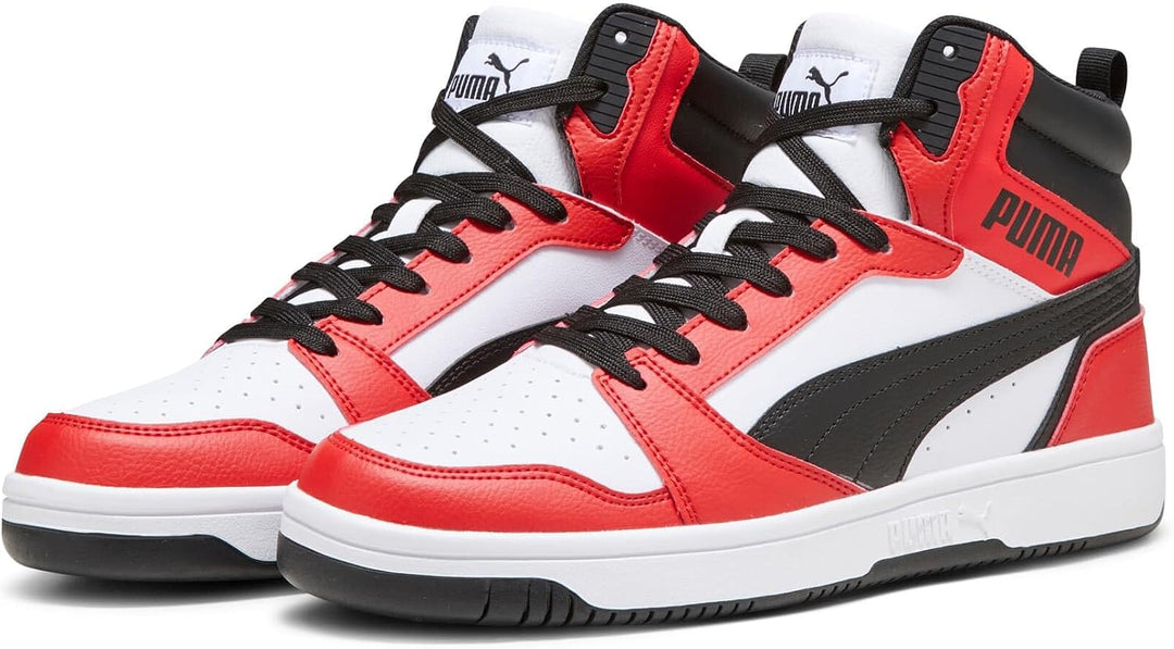 Puma Unisex Rebound V6Sneaker 37.5 EU Puma White Puma Black For All Time Red, 37.5 EU Puma White Pum