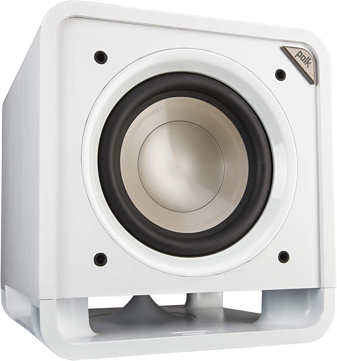 Polk Audio HTS 10 Aktivsubwoofer für Heimkino Soundsysteme und Musik, 10" Bass Box, 200 Watt, Weiss