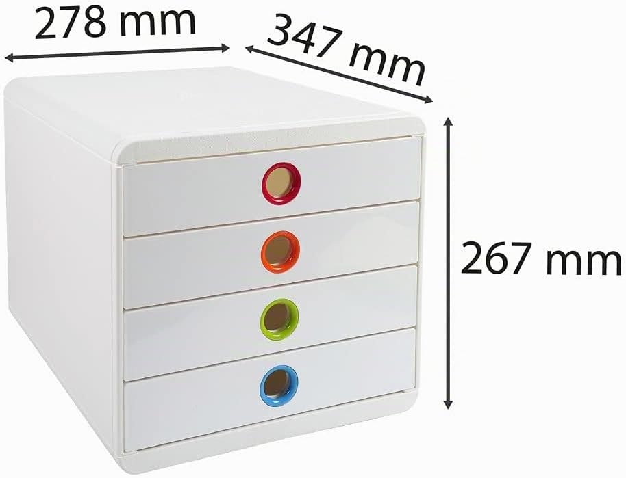 Exacompta 314398D Premium Ablagebox mit 4 Schubladen für DIN A+ Dokumente. Belastbare Schubladenbox