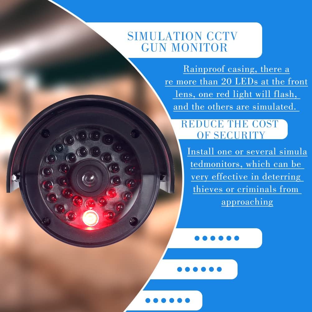 2 Stück Kamera Atrappe Aussen mit LED-Licht, Fake Kamera Überwachungskamera Attrappe, Dummy Kamera K