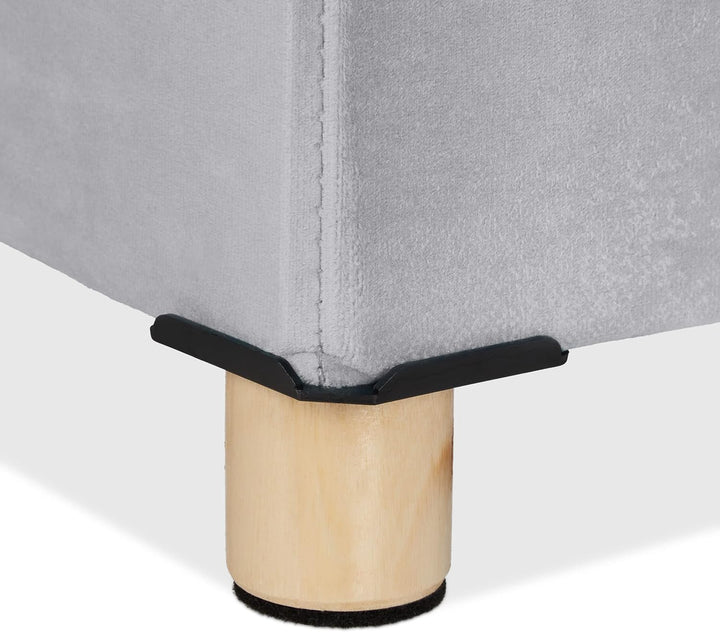 Relaxdays Sitzbank mit Stauraum, Polster, Samtbezug, Holzfüsse, bis 120 kg, faltbar, Sitztruhe HBT: