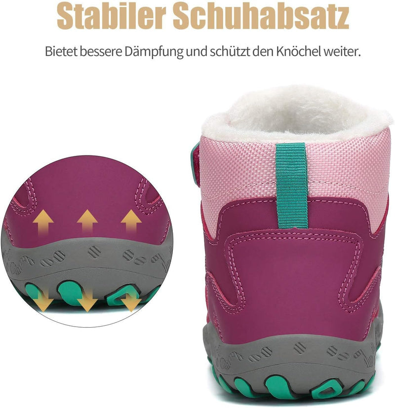 Mishansha Kinder Winterschuhe Gefüttert Winterstiefel für Jungen Mädchen Gr.24-38 25 EU Violett, 25