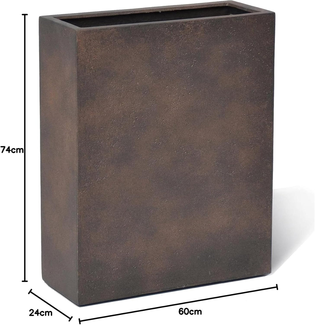 ESCHBACH® Pflanzkübel HIGH Box 60 Rost Braun Raumteiler * 60 x 24 x 74 cm * 10 Jahre Garantie 60x24x