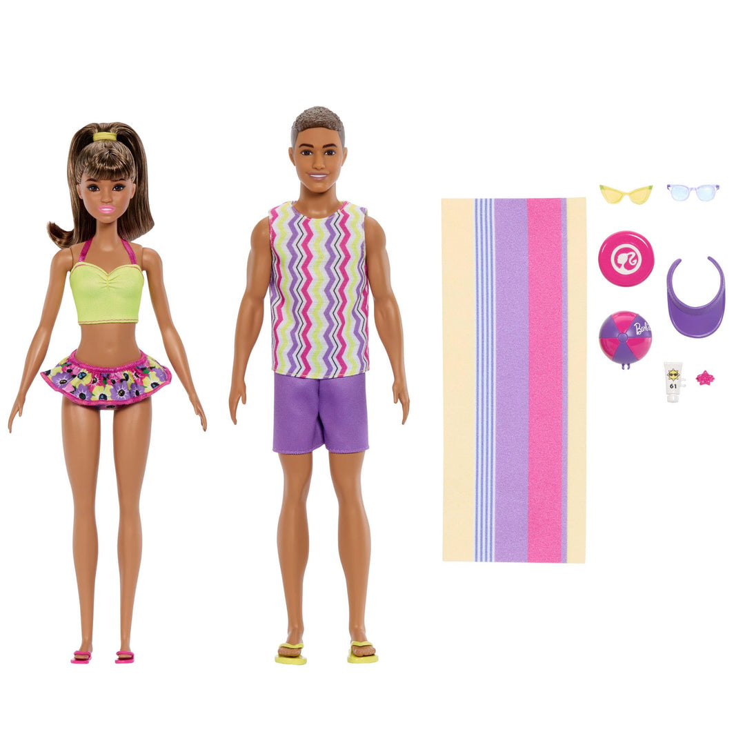 Barbie Style Modepuppen-Set, Strand-Looks und Zubehör, 65. Jubiläum Ken-Puppe, JJP05