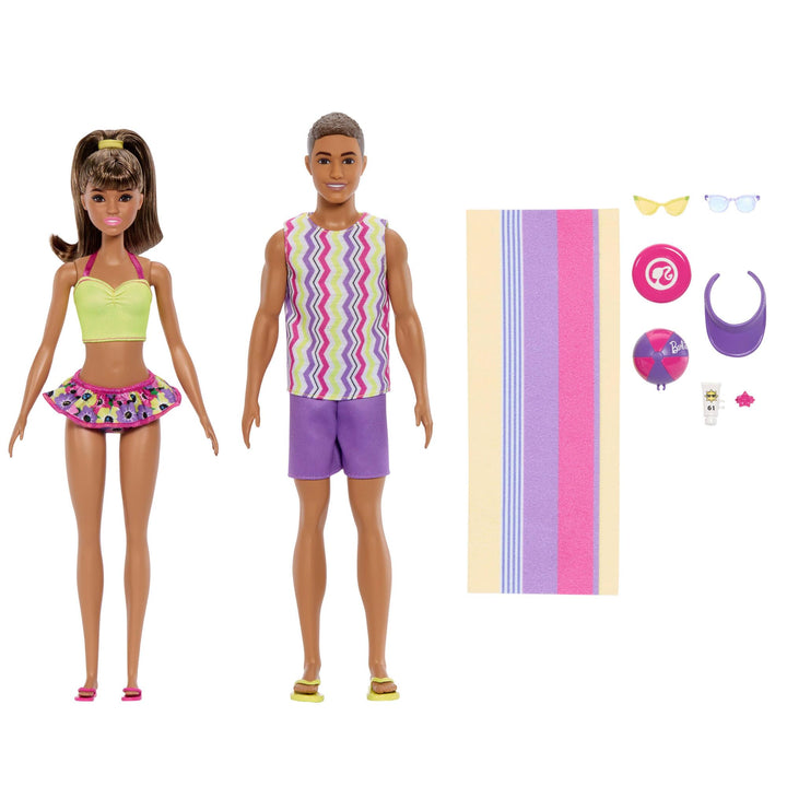 Barbie Style Modepuppen-Set, Strand-Looks und Zubehör, 65. Jubiläum Ken-Puppe, JJP05