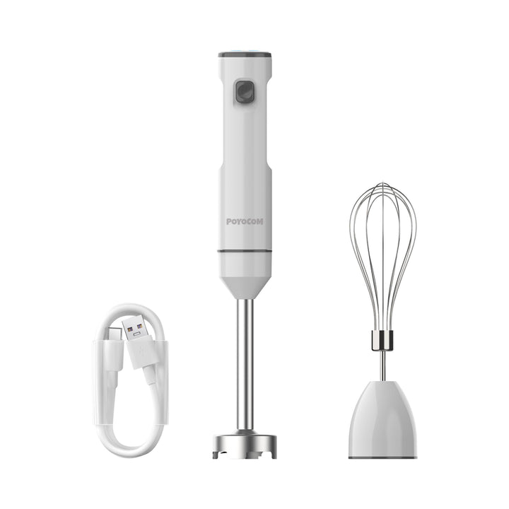 POYOCOM Akku-Stabmixer, kabelloser Stabmixer mit TYP-C-Kabel, Schneebesen für Smoothies, Milchshakes