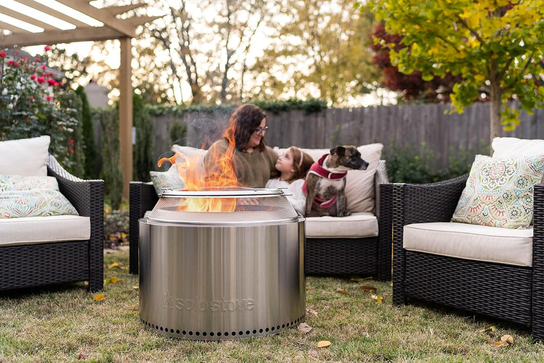 Solo Stove Feuerschale Yukon Essential Set 2.0 | Inkl. Feuerstelle, Standfuss, Deckel, Raucharme Hol