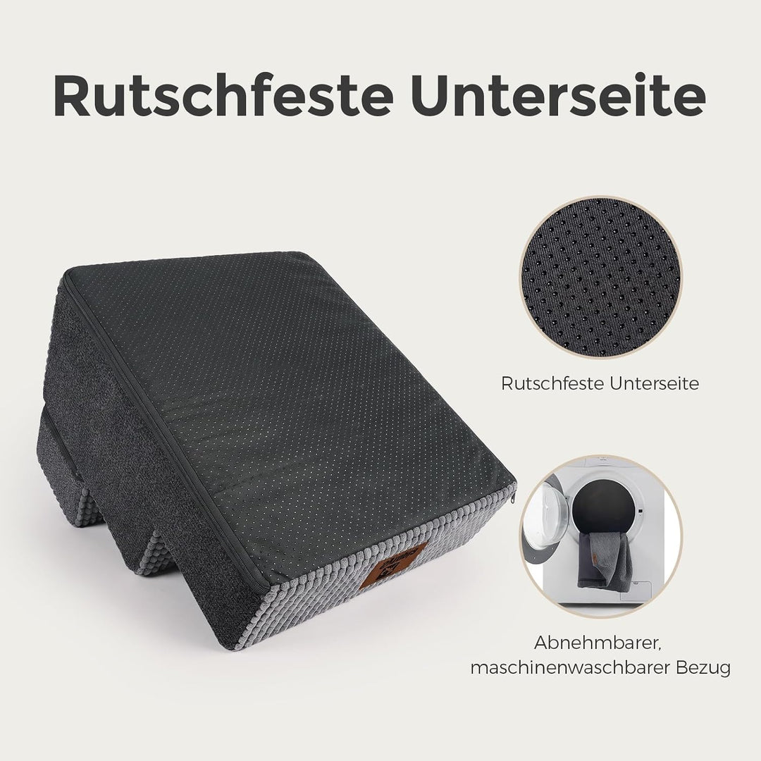 Sytopia Hundetreppe 40 cm hoch 3 Stufen, Hundetreppe für Bett und Sofa für Kleine Hunde, Haustiertre