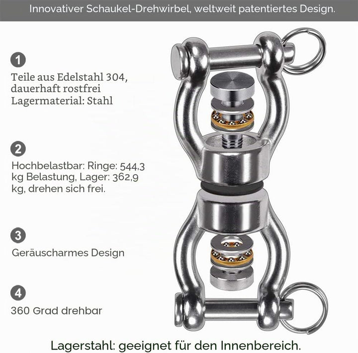 SELEWARE Schaukelhaken Schwerlast Hängesessel Outdoor - Silent Bearing Drehhaken Boxsack Halterung D