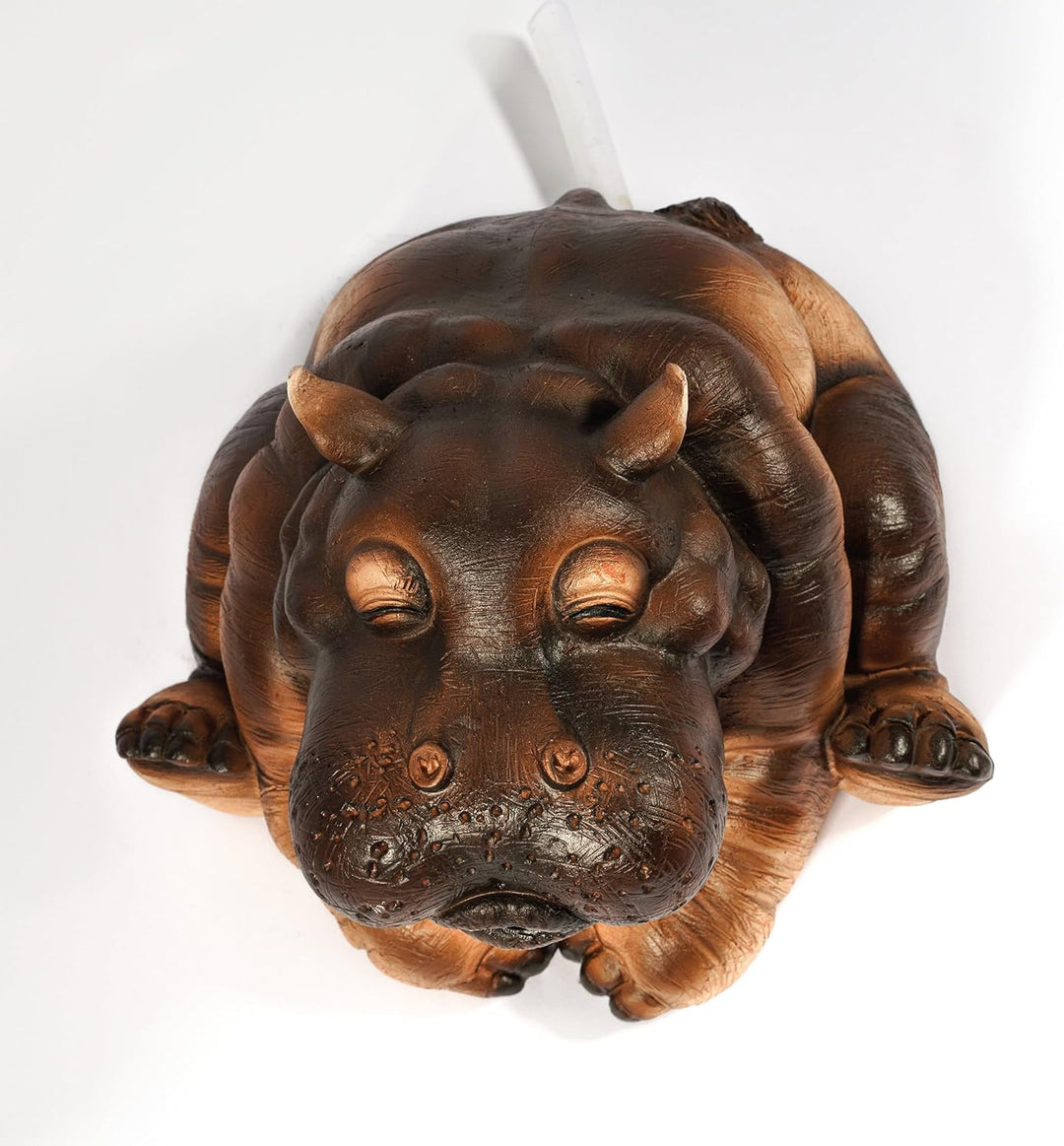 esotec Wasserspeier Figur Flusspferd Hippo, Einzelfigur Teichfigur Gartenstatue Brunnenfigur Gartent