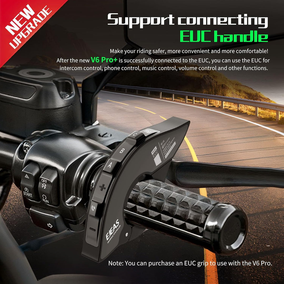 EJEAS V6 Pro+ Bluetooth-Gegensprechanlage für Motorradhelme, Verbessertes Bluetooth 5.1-Kommunikatio