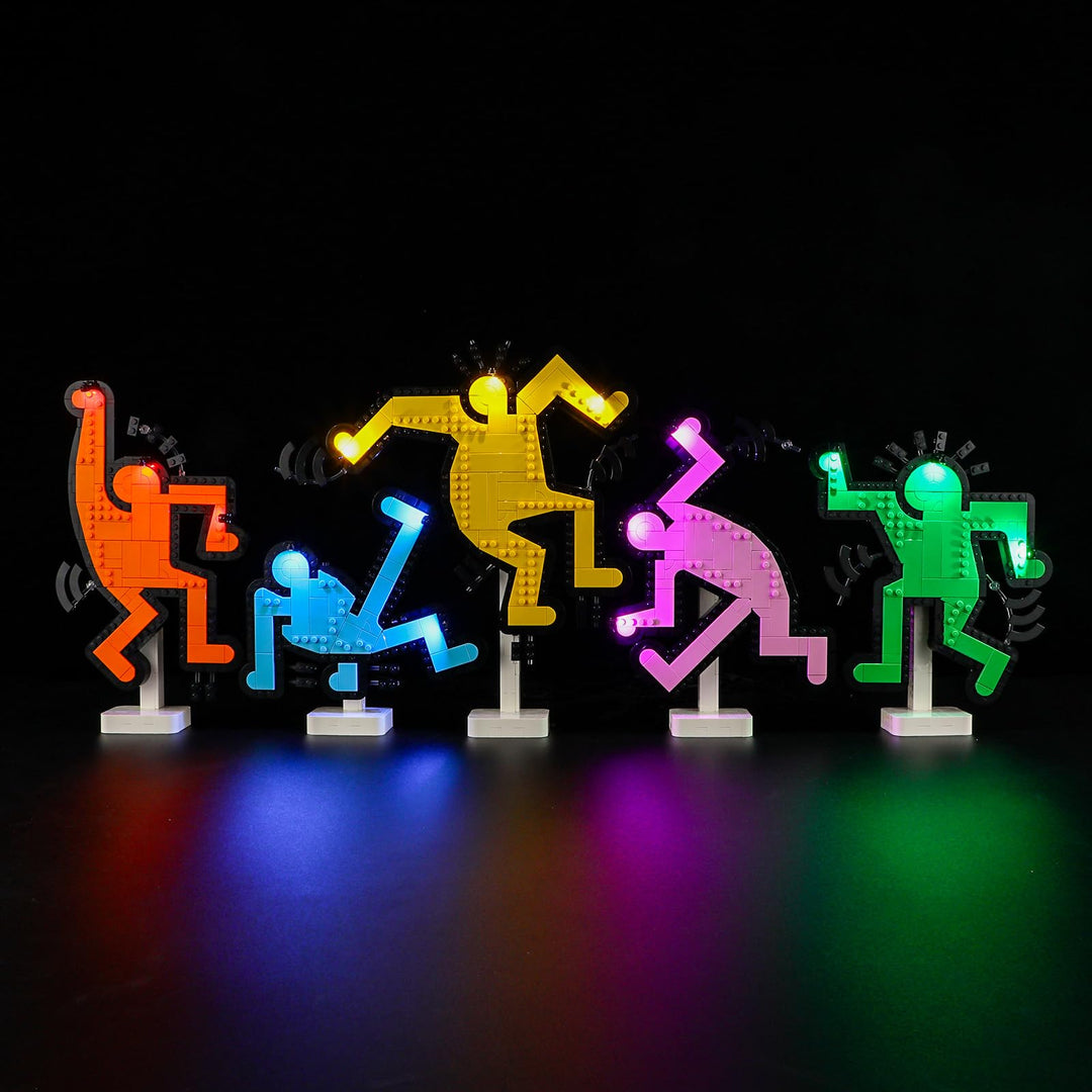 GEAMENT LED Licht-Set Kompatibel mit Lego Keith Haring Tanzende Figuren (Dancing Figures) Art 31216