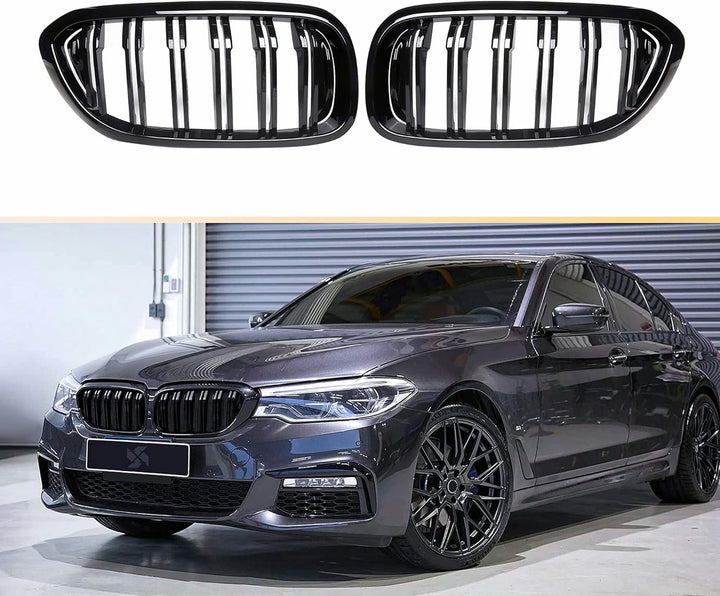 YIUBCZOQI G30 Kühlergrill, vorderer Nieren Grill passend für BMW 5er G30 G31Nieren Schwarz 2017-2020