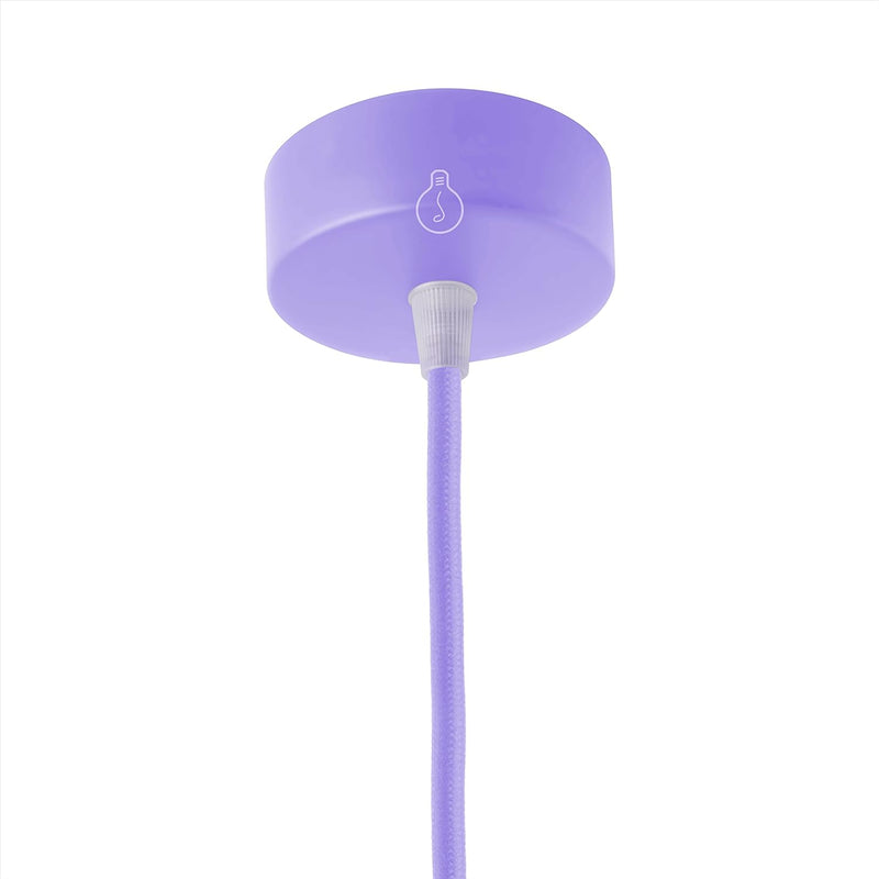 AMARCORDS - 5 Baldachin rosetten aus Metall, Farbe LAVENDEL, Lampengehäuse komplett mit Kabelklemmen