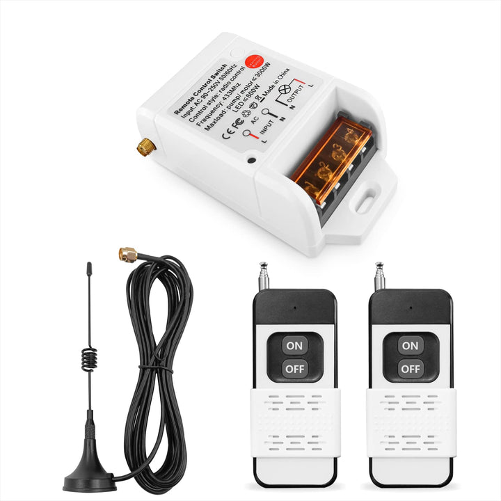 DieseRC Funk Pumpen Motor Fernbedienungsschalter AC 230V 220V 3000W Relais Empfänger und 2 Sender St