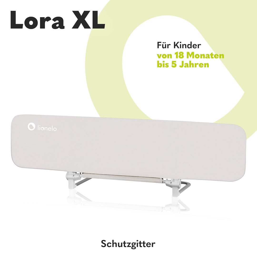 Lionelo Lora XL Tragbares Bettschutzgitter für Kinder, Neigungsverstellung bis 180°, klappbares Schu