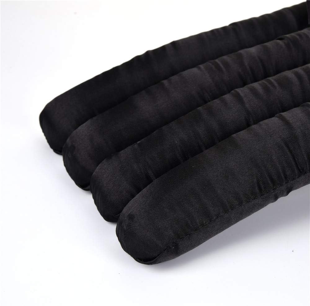 Cocomaya 43 cm Extra Large Anti Slip Schwarz Satin Gepolsterter Kleiderbügel No Bumps für Mäntel, Pu