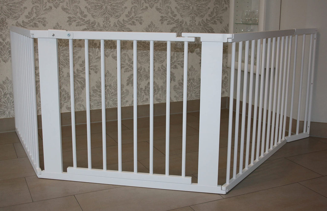 Schutzgitter Absperrgitter Türgitter Treppenschutzgitter V 117 bis 363 cm Weiss (296cm), 296cm