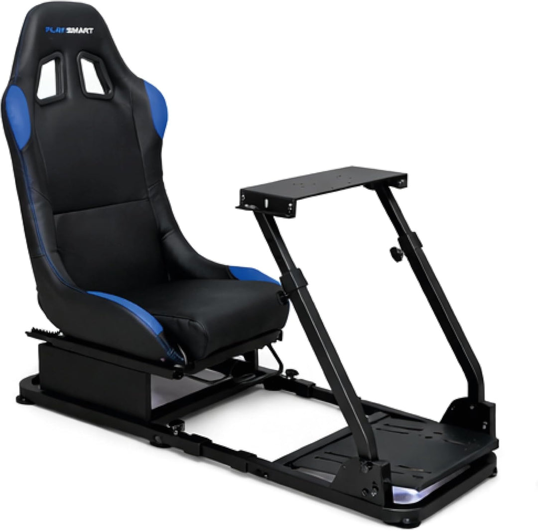 EGOTECH Smart Racing Seat Fahrsimulator mit eingebautem Sitz, zusammenklappbar, Fahrsimulator für Re