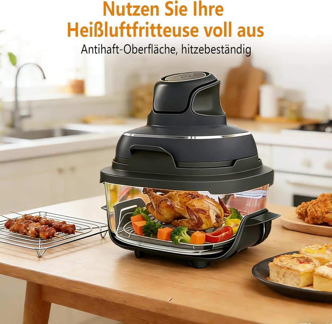 2er-Pack Ersatz Airfryer Grillrost Edelstahl, Kompatibel mit Ninja Crispi Pro Air Fryer FN101, für N