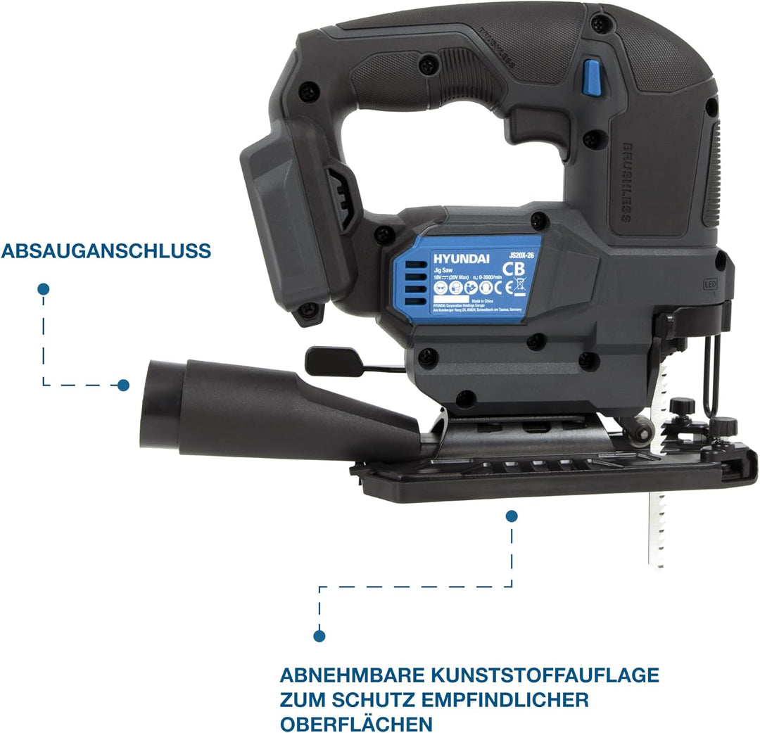 HYUNDAI Akku-Stichsäge JS20X-26 (mit 1 x 2.0Ah Akku/Ladegerät), mit 1 x 2.0Ah Akku/Ladegerät