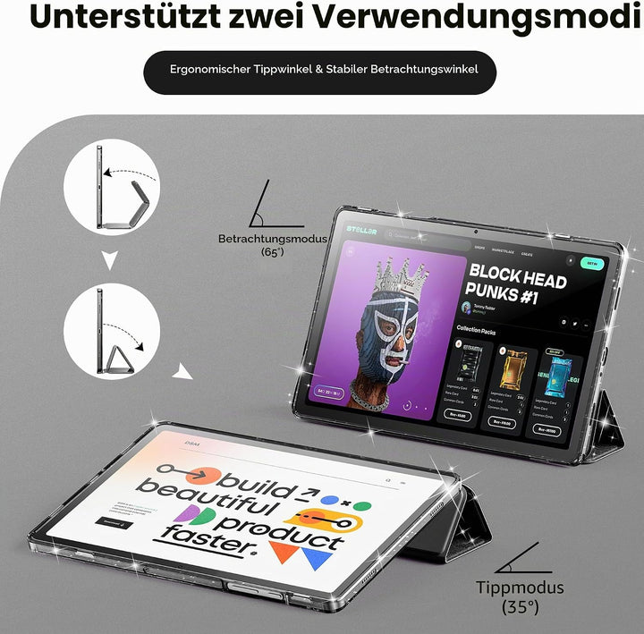 INFILAND Hülle für Samsung Galaxy Tab A11+/A9+11 Zoll (2023/2025),Glitzernde Schutzhülle mit funkeln