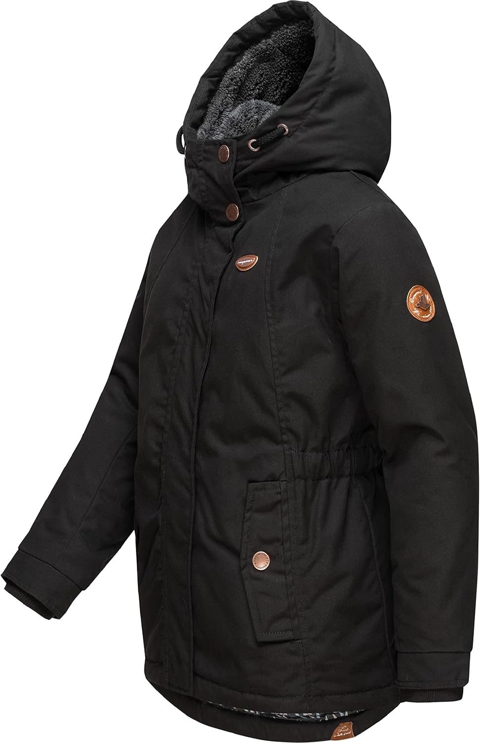 Ragwear Kinder Mädchen Winterjacke Wintermantel Outdoorjacke mit Kapuze Elvina 128-152 128 Schwarz,