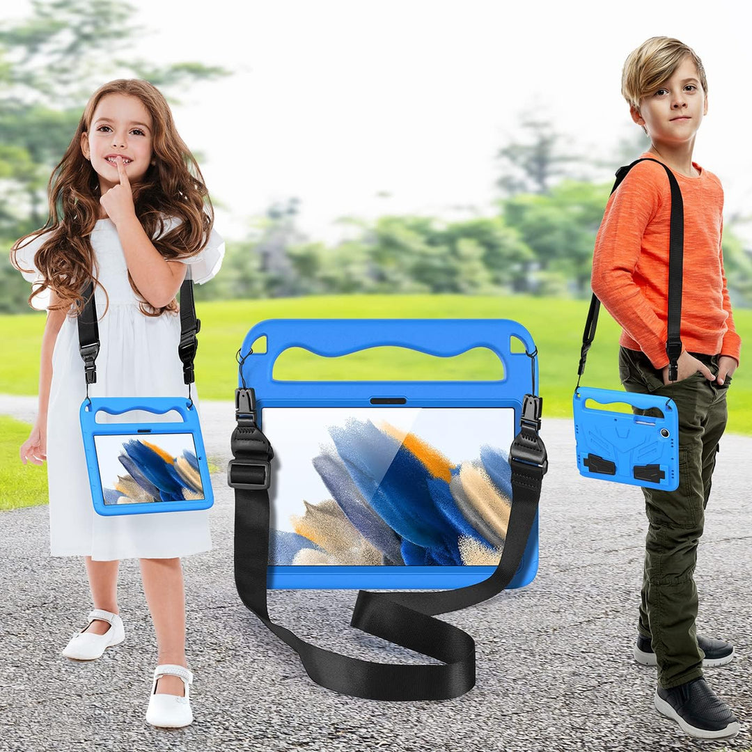 DUZZONA Kinder Hülle für Samsung Galaxy Tab A8 10,5 Zoll 2022 (SM-X200/X205/X207), Mit integriertem