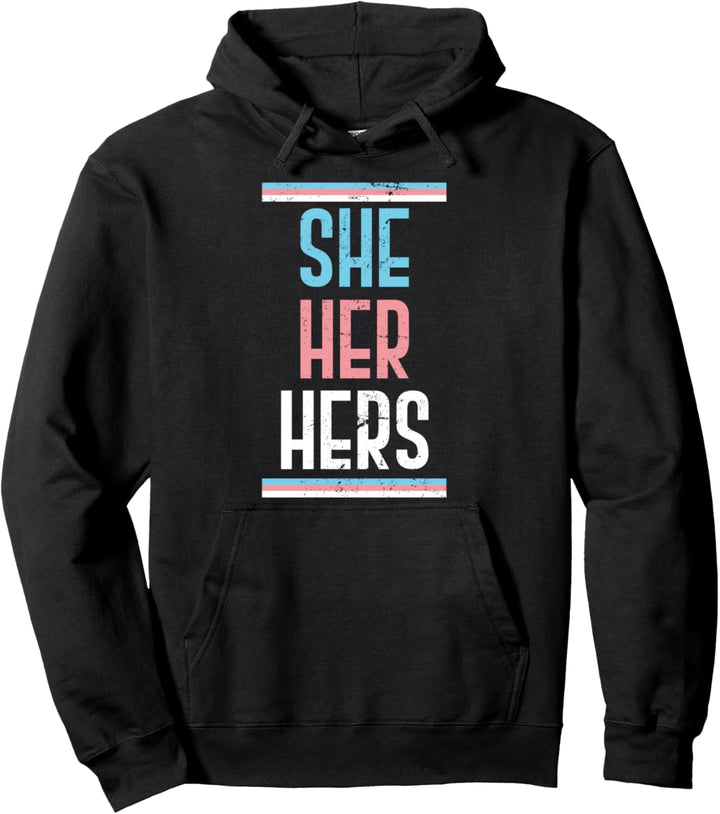 Sie ihr ihre Frauen Transgender LGBTQ Queer CSD Transsexuell Pullover Hoodie